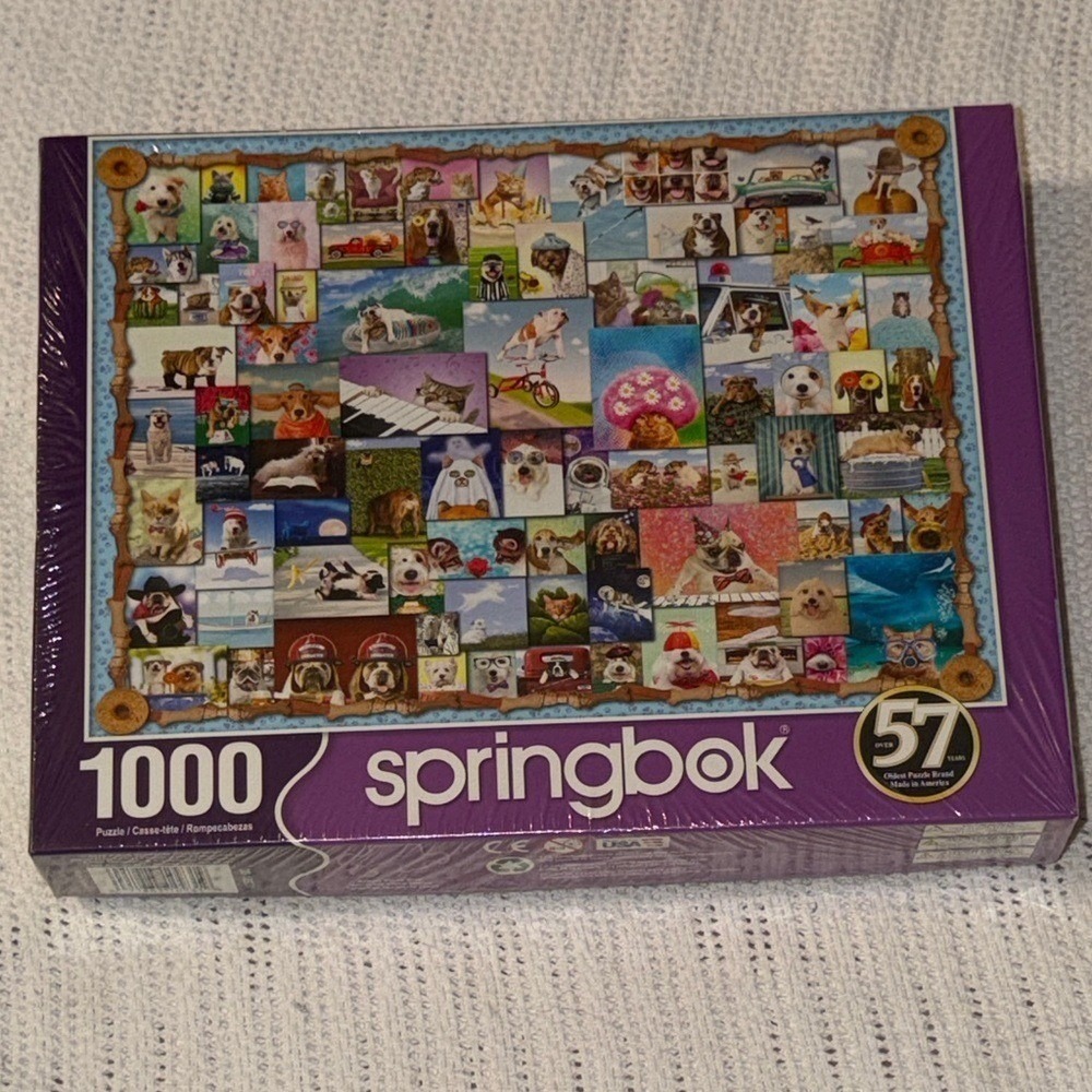 Springbok Animal Quackers 1000 Piece Jigsaw Puzzle Funny Pets Collage New Sealed